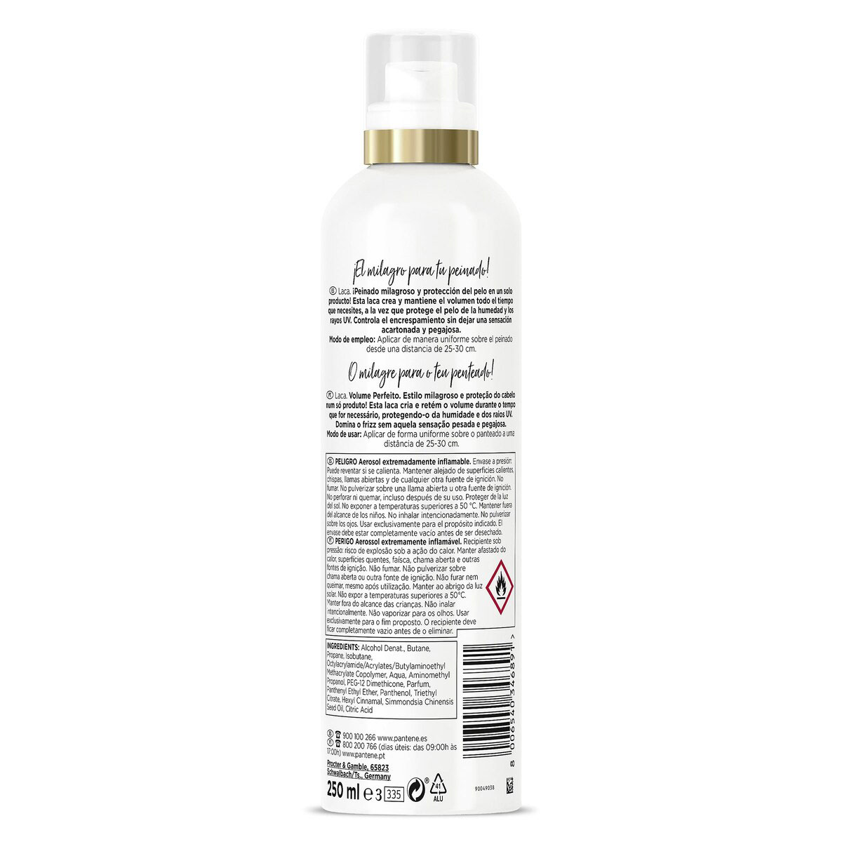 Laca Pantene Pro-V Fijación Ultra Fuerte (Nivel 5) - 250ml | Peinado Intacto 24h - Imagen 2